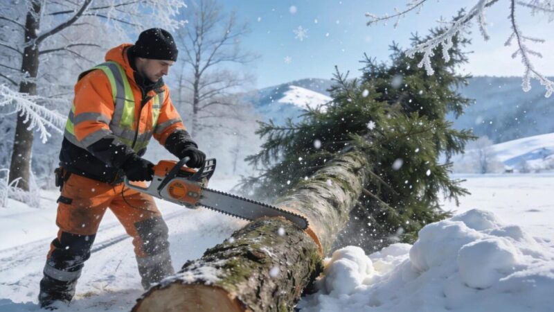 Winter tree removal process emphasizing safety and effectiveness in Racine